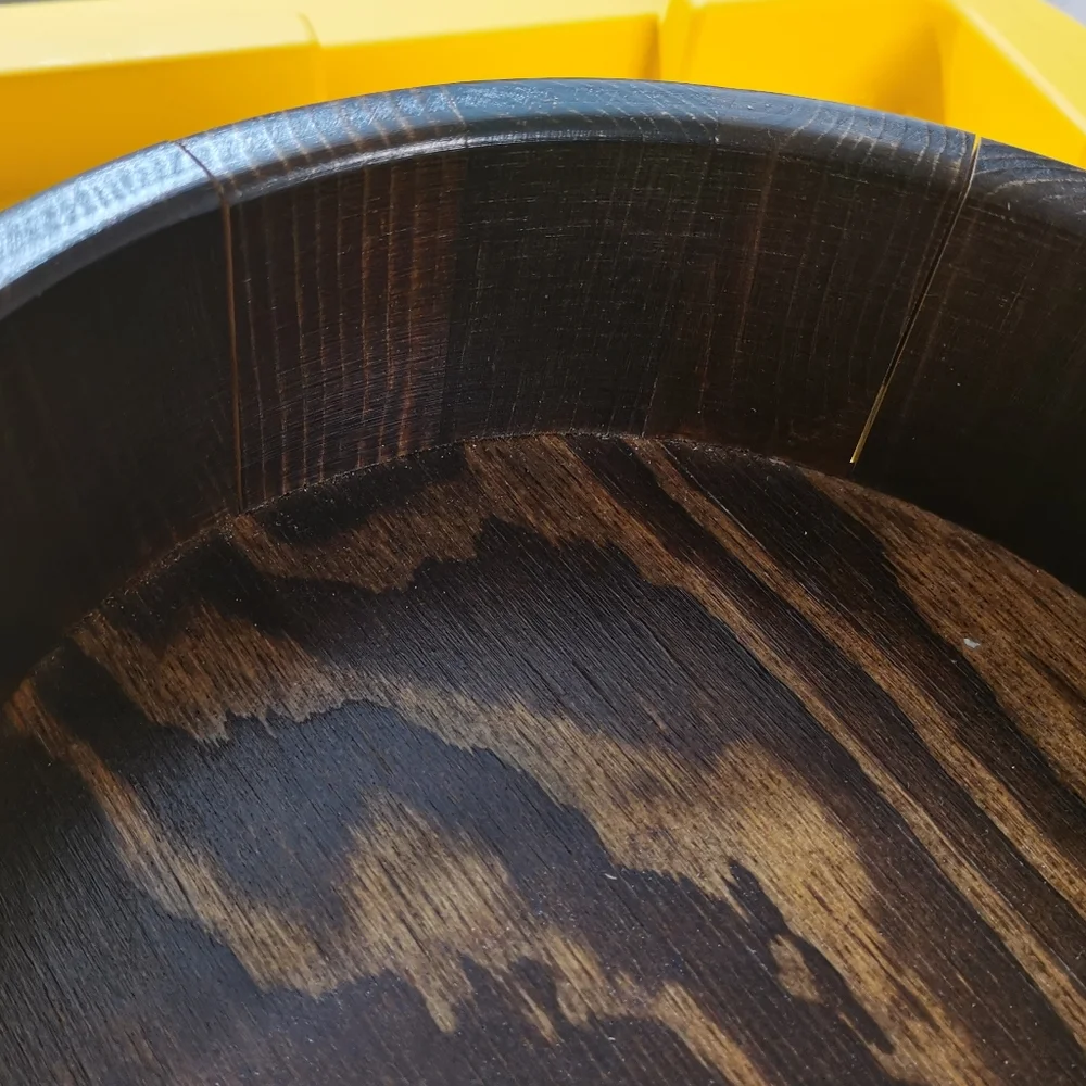 Vintage Hardanger Tredesign Norwegian Wood Bowl w/feet Pewter Viking Folk Art - Picture 5 of 9